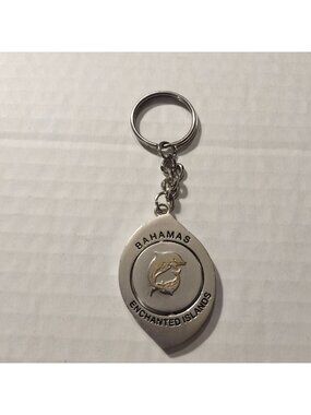 Bahamas Enchanted Islands Dolphin Design Metal Souvenir Keychain